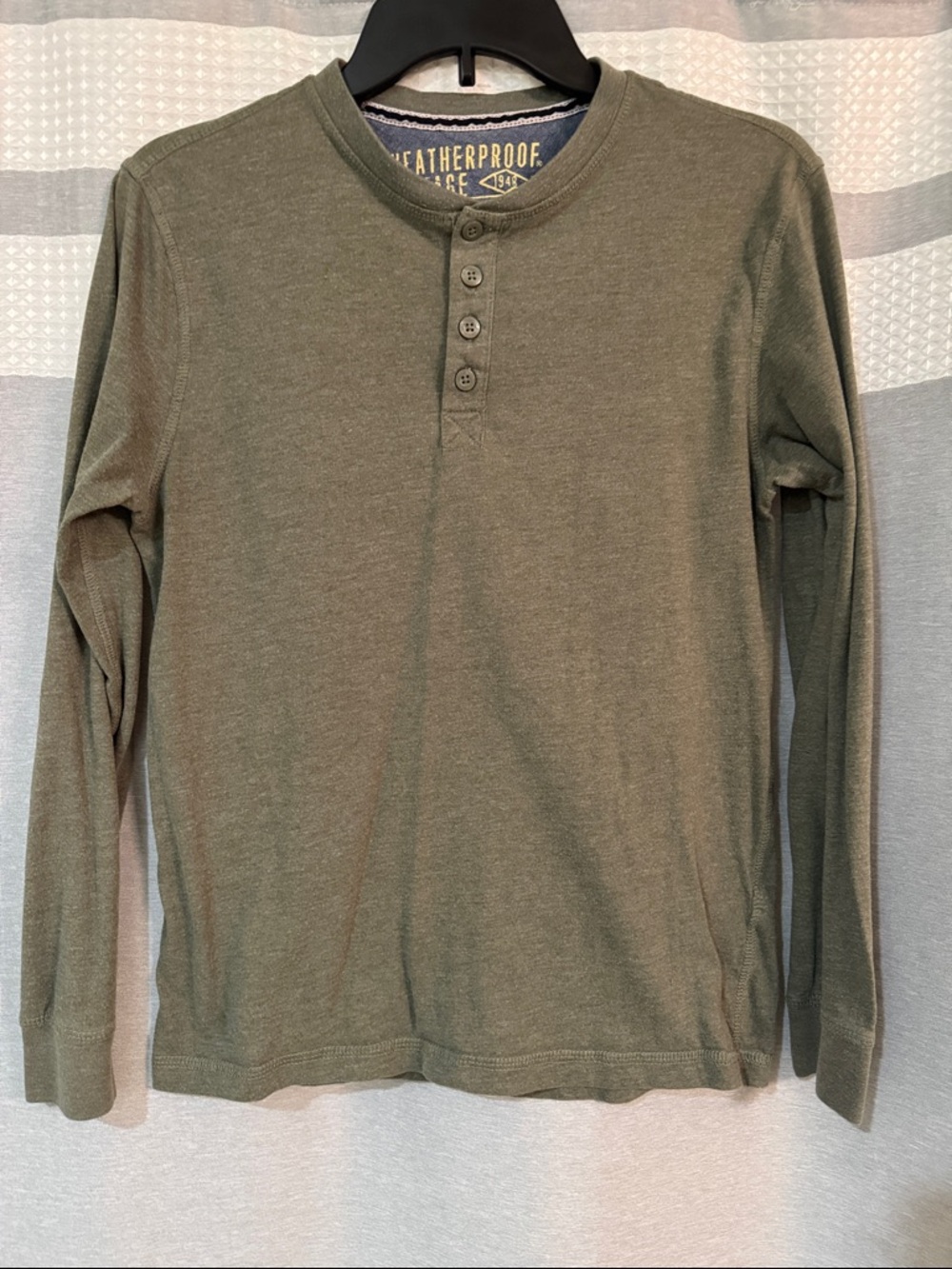 Weatherproof Vintage Olive Green Henley  Mens